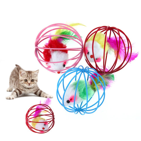 Cat Toys Mouse Feather Ball