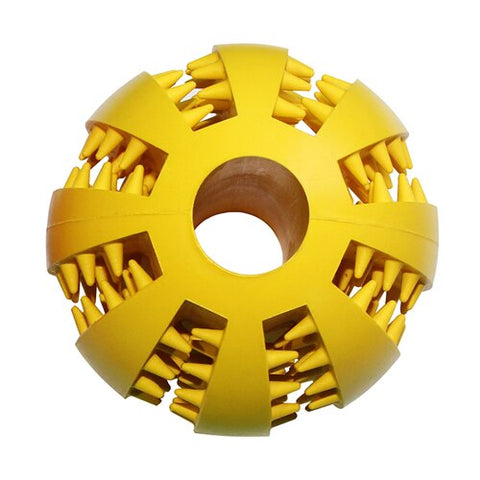 Dog Toys Extra-tough Tooth Cleaning Ball Of Food Yellow