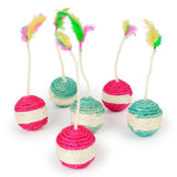 Cat Toy Rolling Scratching Feather Ball