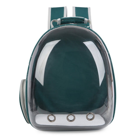 Pet Transparent Travel Backpack Capsule Green
