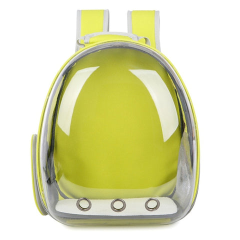 Pet Transparent Travel Backpack Capsule Yellow
